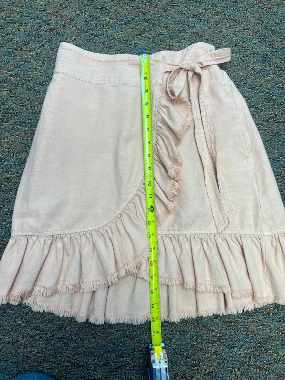 Anthropologie Pilcro Women's Chic Flirty Peach Nettie Ruffle Tie Skirt Size XSP - Picture 8 of 16